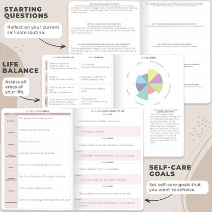 Clever Fox Self-Care Journal PRO for Women, Mental Health, Seashell | Guided daily life reflection, wellness, gratitude, and mood prompts, habit tracker, 7x10 in, eco leather hardcover