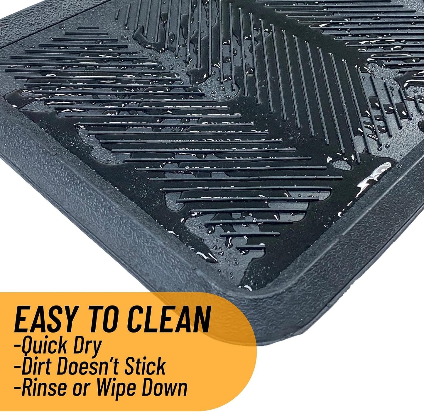 Ottomanson Indoor/Outdoor Boot Tray Non-Slip Doormat Modern Entryway Mat for Entryway Patio Backyard Garage, 18" x 28", Black