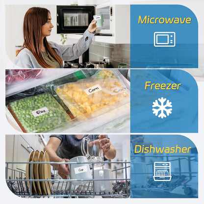 2000 Freezer Labels 1" x 2", Removable Waterproof Food Container Stickers | Perforated Rolls, Oil-Resistant Paper, Strong Adhesive, Residue-Free Removal, for Jars, Bottles, Bags, and Containers