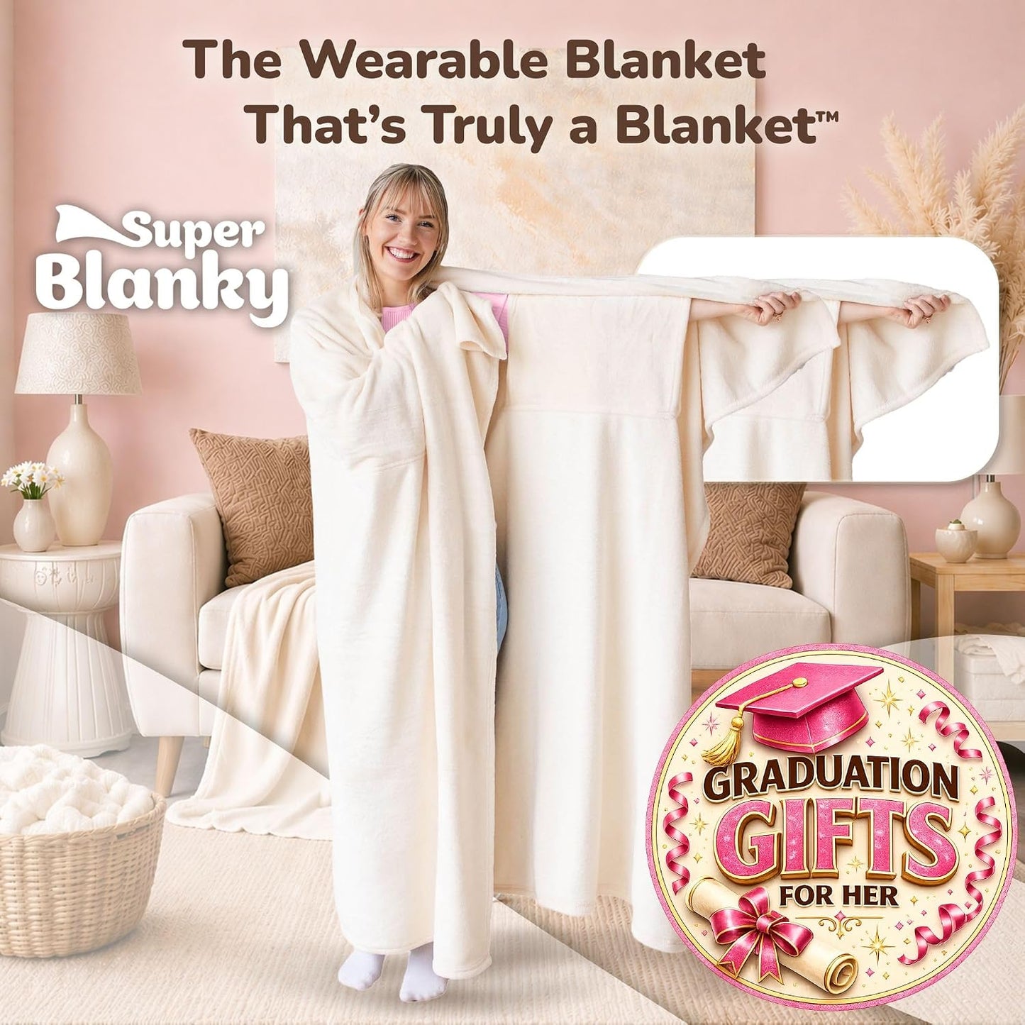 Wearable Blankets for Women & Men, Graduation Day Gift for Her, Cozy Gifts for Women, Wife Birthday Gifts Ideas