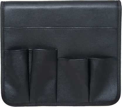 PU Leather Sofa Armrest Organizer, Armchair Magazine Holders, Waterproof Remote Holder for Recliner Couch with 1 Large Pocket, 4 Small Pockets for Magazine, Remote, Phone, Ipad, Books (brown)