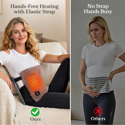 Cordless Heating Pad for Back, Rechargeable Electric Heat Wrap | Wearable Heat Wrap With Adjustable Straps, 15000Mah Battery, 3 Heat Settings And Auto Shut-Off For Home, Office And Travel.