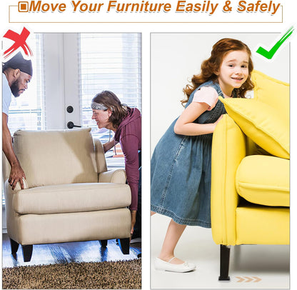 1-1/4" Upgraded Furniture Sliders for Carpet & Hardwood Floors | 24 PCS Self Adhesive Chair Leg Glides, Appliance Sliders, Easy Movement, Floor Protection
