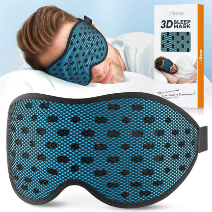 LitBear Breathable Sleep Mask, 3D Eye Mask Sleep for Side Sleepers Women Men