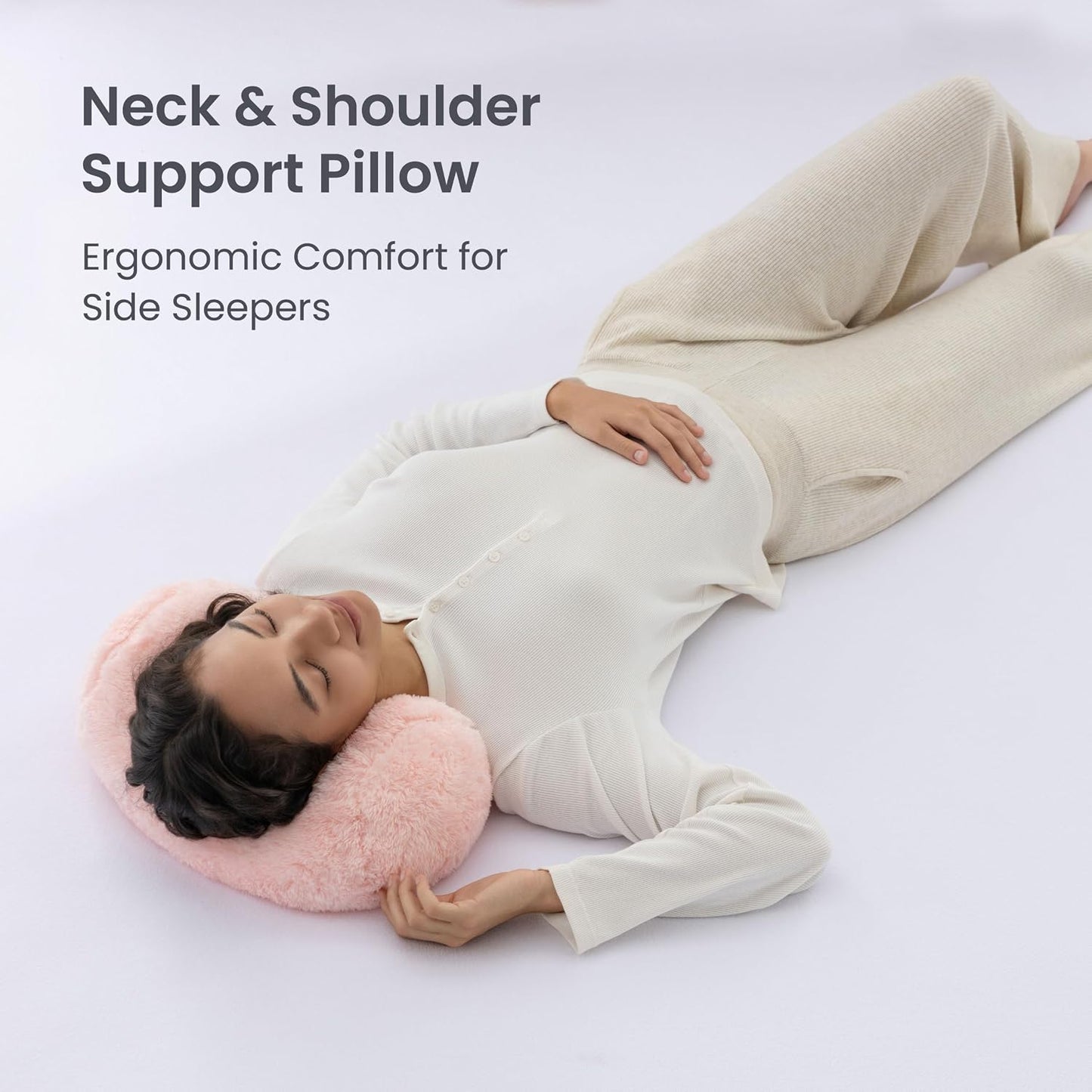 Berkshire Cervical Neck Roll Pillow with Extra-Fluffy™ Removable Cover, Multi-Purpose Bolster Cushion for Couch, Office & Travel, One Size 13.5" x 7.5", Smoke