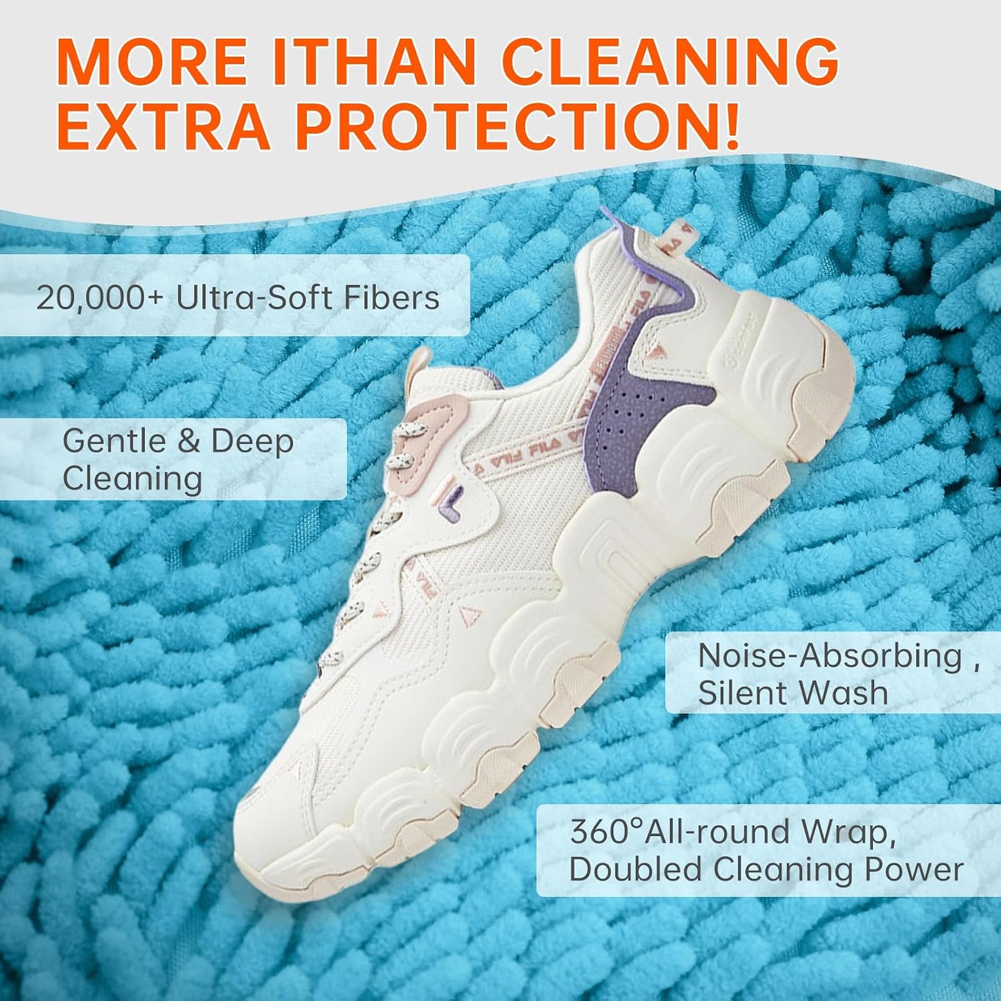 1PCS Blue Shoe Washing Machine Bags for All Shoe Types | Deep Cleaning,Reusable and Durable,Safeguarding Shoes from Scuffs and Deformation,Tear-Resistant Chenille Fabric
