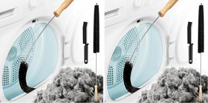 Holikme Dryer Vent Cleaner Kit - Flexible Lint Brush Remover Cleaning Tool | 27.5in flexible 304 steel shaft & nylon bristles, removes lint dust pet hair for vent, fridge coil & tight corners