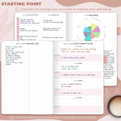 Clever Fox Self-Care Journal for Women, Daily Planner 5.8x8.3 Aquamarine | 3-month mental health journal, habit tracker, wellness journaling supplies for women & teen girls, gratitude & mood log