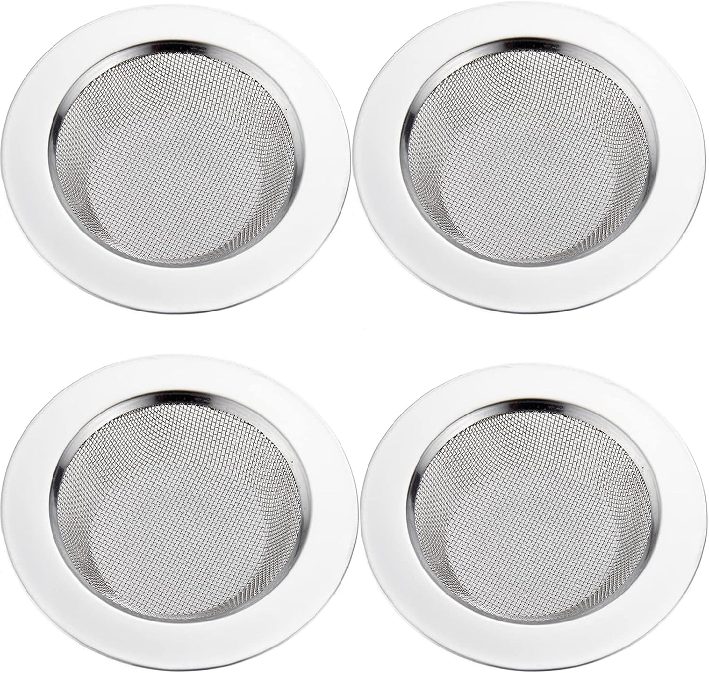 LASSHSWA 2 PCS Kitchen Sink Strainer Stainless Steel, Kitchen Sink Drain Strainer， Sink Strainers with Large Wide Rim 4.5" Diameter for Kitchen Sinks