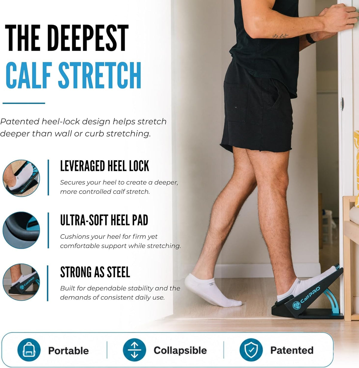 CalfPRO Slant Board for Calf Stretching - Deep Calf Stretcher & Foot Rocker