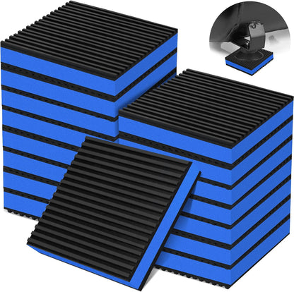 4 Pack Anti Vibration Pads for Washing Machine 4"x4"x7/8", Sound Isolation Vibrating Pad Ribbed Rubber Damping Mat EVA Center for Air Compressors, Conditioner, Treadmill, HVAC Washer Dryer