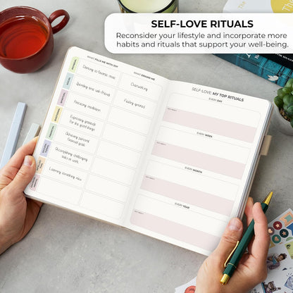 Clever Fox Self-Love Journal for Women, Gratitude, Positivity, Aquamarine | 6-month daily mental health journal with stickers, self-care, anxiety therapy, life & wellness planner for teens & adults