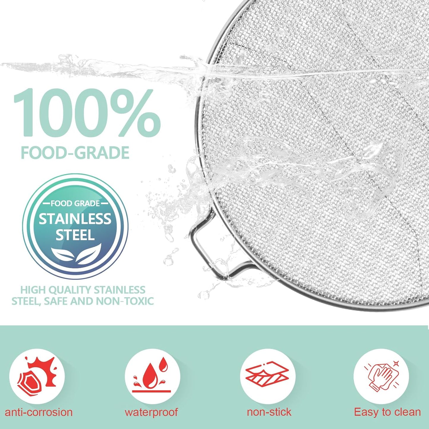 2 Packs Splatter Shield for Ninja IG651 IG600 IG601 Foodi Air Fryer Grill | For ninja ig651 foodi smart xl pro grease shield accessories, stainless steel mesh splash guard, heat resistant, easy clean