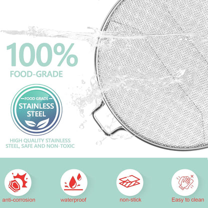 2 Packs Splatter Shield for Ninja IG651 IG600 IG601 Foodi Air Fryer Grill | For ninja ig651 foodi smart xl pro grease shield accessories, stainless steel mesh splash guard, heat resistant, easy clean