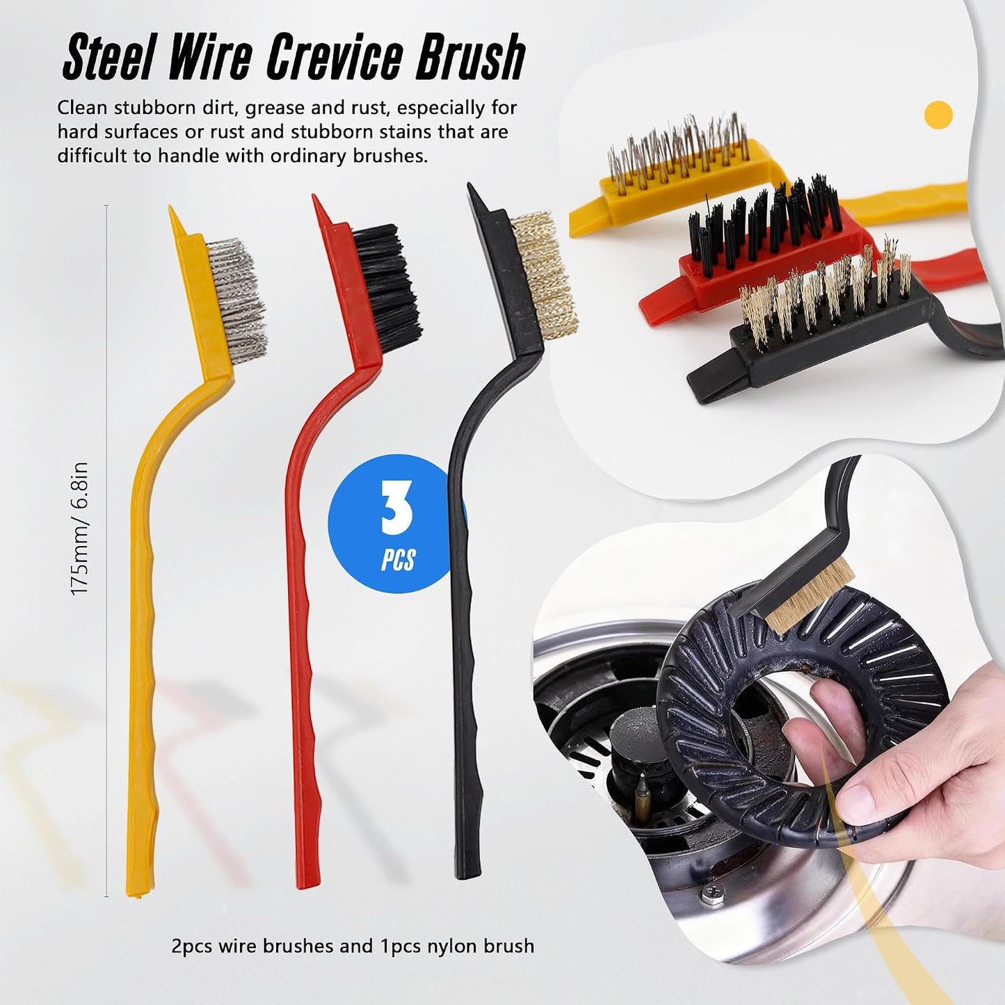 15Pcs Crevice Cleaning Brush Groove Gap Hard Bristle Cleaning Tool Small Clean Brush for Cleaning Sink Toilet Kitchen Door Window Track Cup Teapot