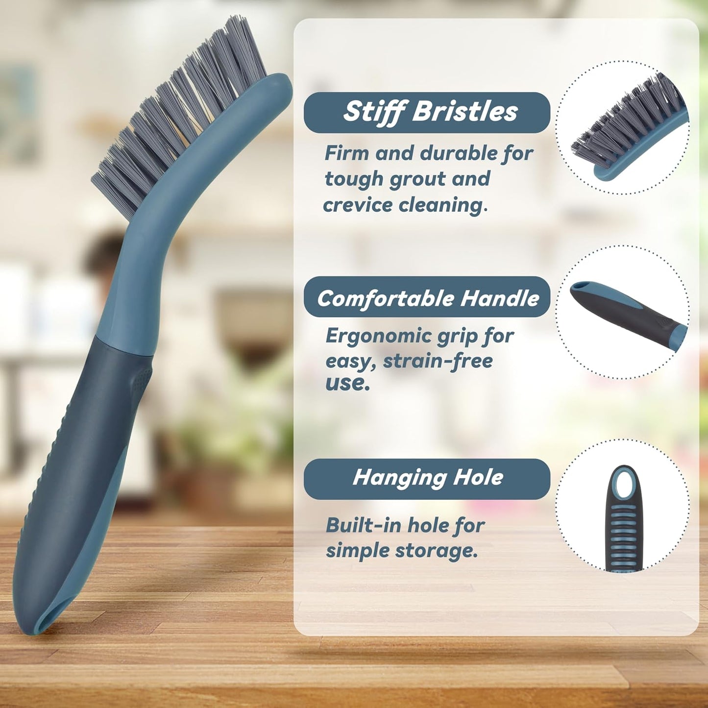 2 Pack Grout Scrub Brush with Stiff Bristles | Small Cleaning Brush for Kitchen, Bathroom, Tile Floors, Gaps, Crevices and Window Tracks with Durable Scrubbing Bristles