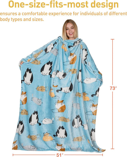 Catalonia Wearable Blanket with Sleeves for Women & Men, Fleece Wrap Throw | Cozy Sleeve Design for Hands-Free Comfort, Perfect for Reading, TV Time & Relaxing, Christmas & Birthday Gift