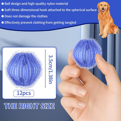 Pet Hair Remover for Laundry- Washing Machine Hair Collector & Pet Hair Removal Tool, Cat Dog Hair Collector for Washer, Reusable Lint Trap for Front Load & Top Load Washers (Blue) (12 PCS)