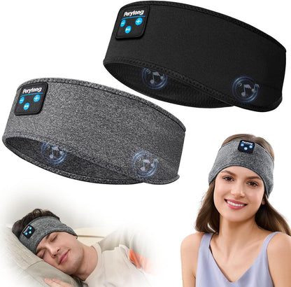 Perytong 2 Pack Sleep Headphones, Sleeping Headphones | Bluetooth Headband with Ultra-Thin HD Stereo Speaker, Wireless Headphone for Sports, Insomnia, Yoga, Air Travel, Meditation