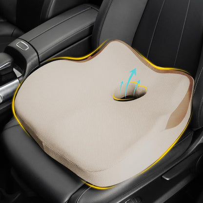 Allaboutsla Car Seat Cushion for Driving, Car Seat Pillow for Short Drivers | Ergonomic Memory Foam Seat Cushion for Pain Relief, Adult Booster Seat for Car, Butt Cushion for Car, Truck, Office, B&G