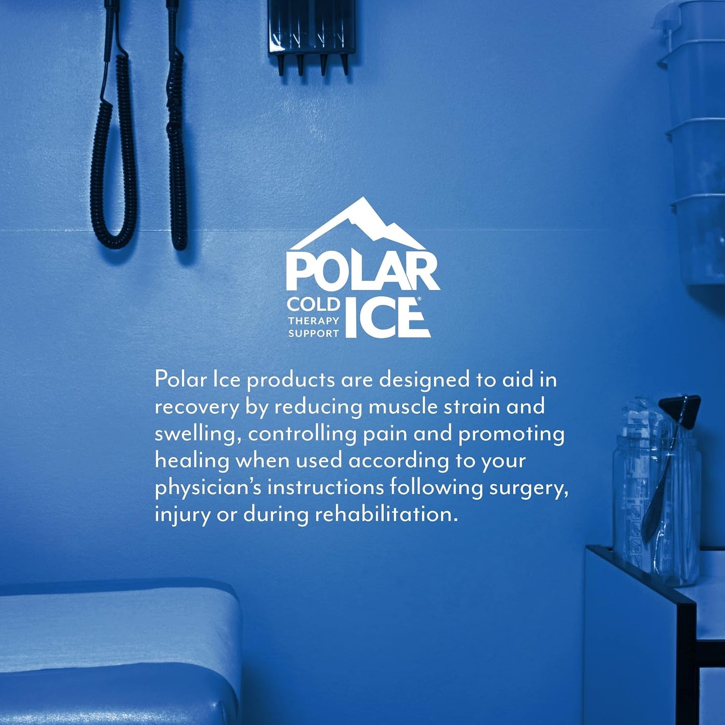 Brownmed Polar Ice Large Knee Wrap - Wearable Cold Therapy Ice Pack for Pain Relief & Recovery - Standard