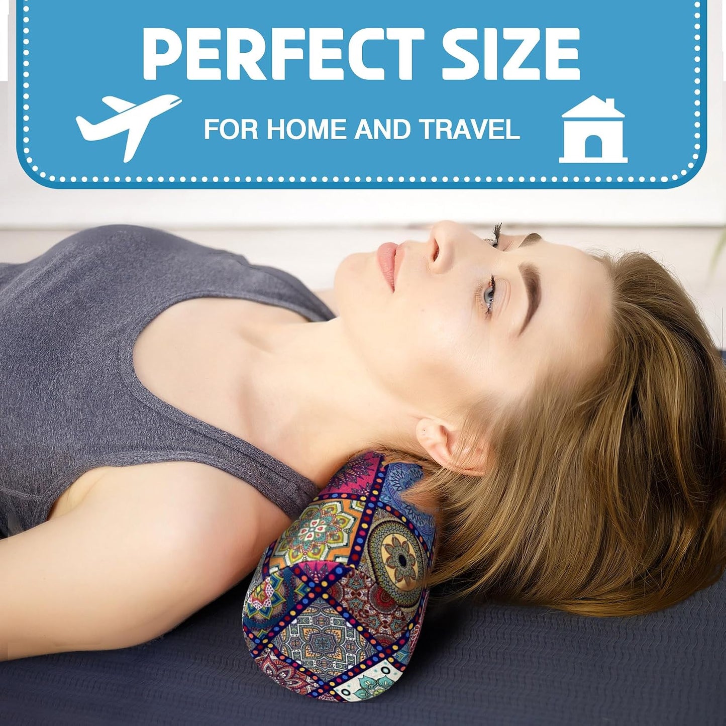 Neck Roll Pillow for Sleeping,Ergonomic Cylinder Tube Pillows for Cervical Spine and Neck Support,Versatile Roll Pillow for Bed,Office,and Travel,Memory Foam Bolster with Washable Cover