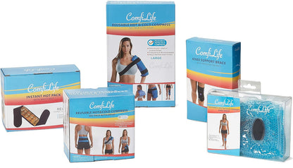 ComfiLife Knee Ice Pack with Wrap Reusable Hot & Cold Therapy Gel Pack Adjustable Compression Support for Injuries, Pain, Surgery, Arthritis, Meniscus and More