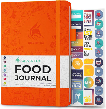 Clever Fox Food Journal for Women & Men, Weight Loss Tracker, Aquamarine