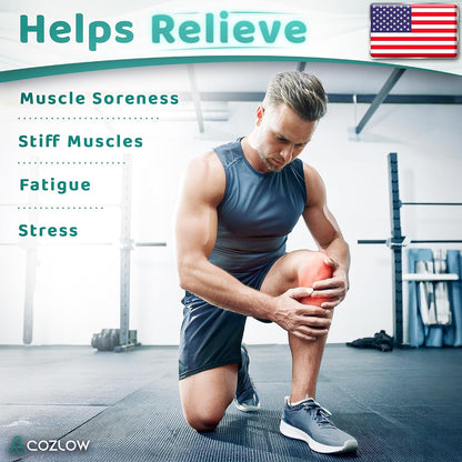 Muscle Roller Stick - Green - Hand Held Body Massager with 9 Rollers & Non-Slip Handles - Deep Tissue Massage & Maximum Muscle Recovery - Leg, Back, Arm, Thigh, Butt Sculpting Tool - by Cozlow