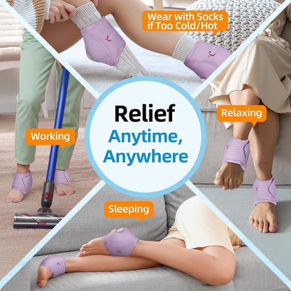 Comfytemp Ankle Ice Pack Wrap for Plantar Fasciitis, Swelling, Foot Pain Relief, FSA Eligible HSA, Gel Packs for Injuries Reusable, Hot Cold Compress for Achilles Tendonitis, Sprained Ankles, 2 Packs
