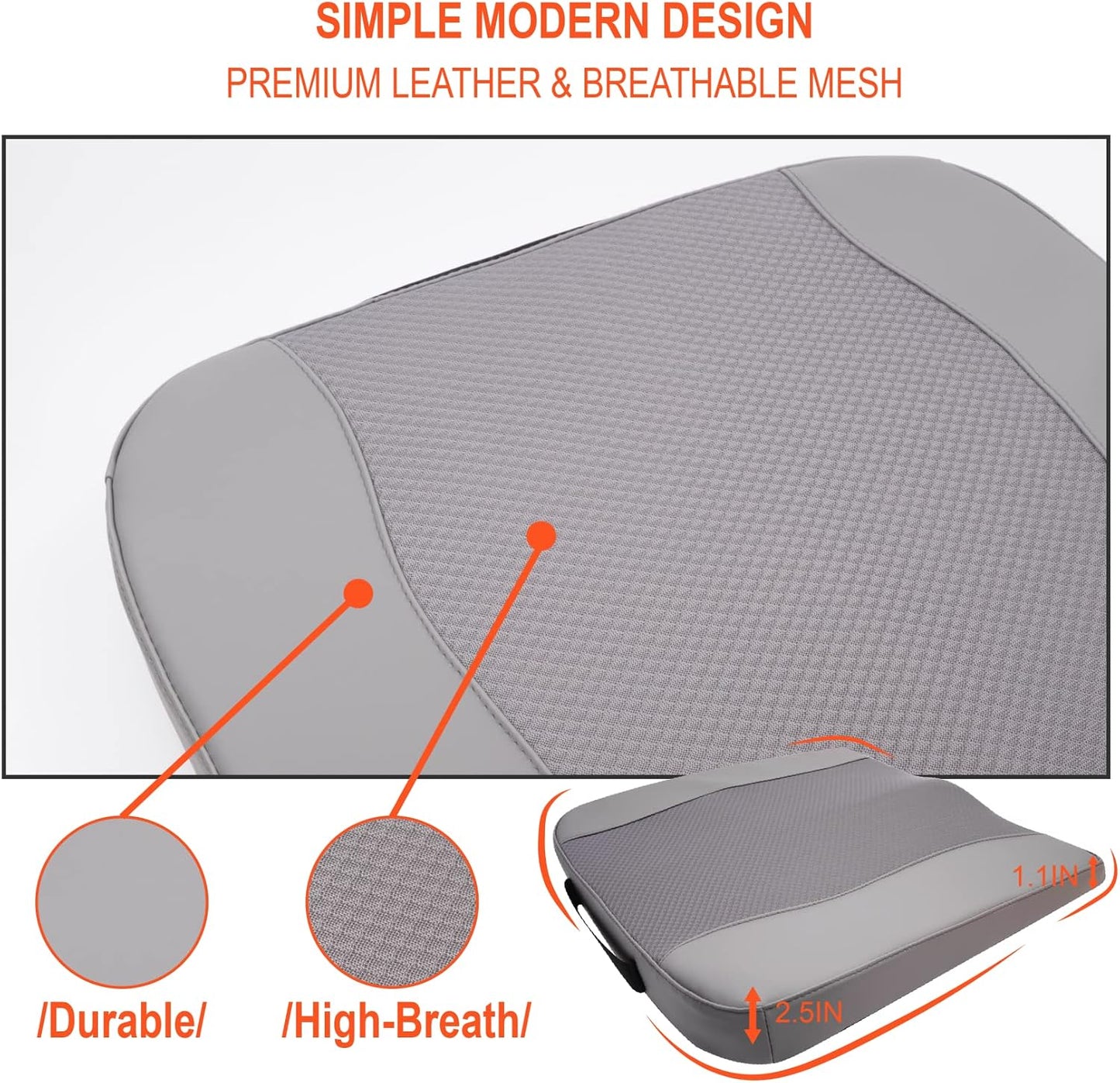 Lofty Aim Car Seat Cushion, Memory Foam Car Seat Cushions for Long Driving | Comfy Car Seat Pillow for Pain Relief, Driver Seat Cushion Adds Height, Butt Cushion for Car, Truck, Office Chair, Black