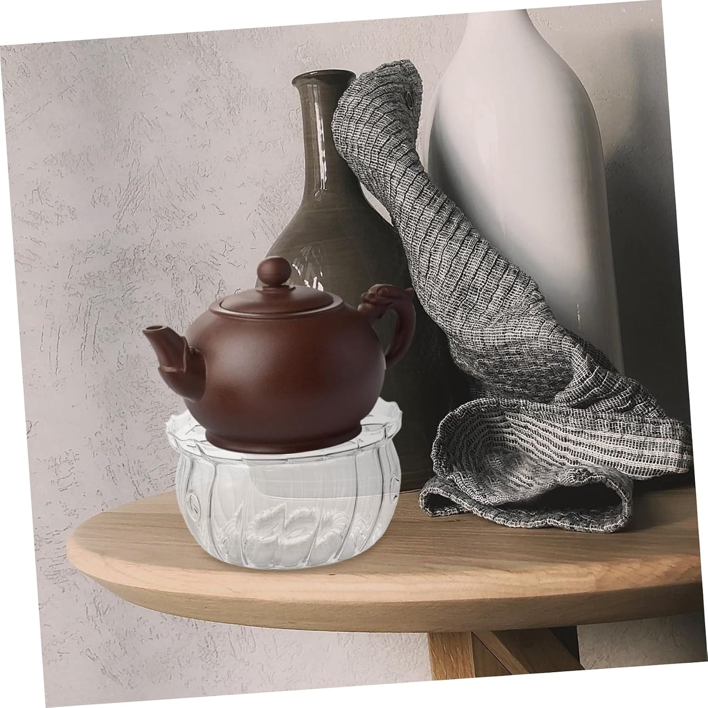 Glass Teapot Warmer Tealight Holder Elegant Candle Heat Base for Teapot Versatile Glass Tea Accessories Keeps Tea Warm for Extended Periods