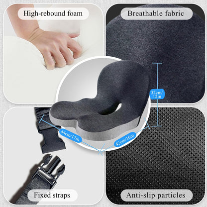Seat Cushion with Lumbar Support Pillow, Back and Seat Cushion for Office