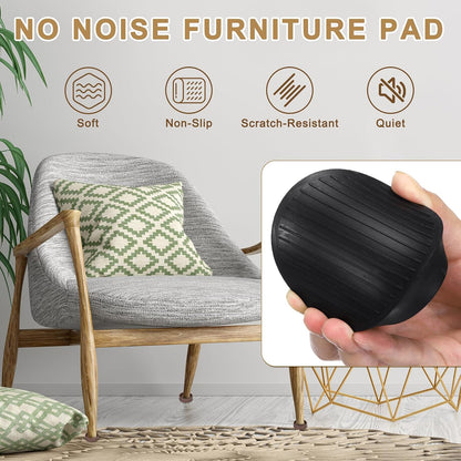 PATIKIL 4 Inch Rubber Furniture Pads, 4 Pack Non-Slip Furniture Coasters Round Anti Skid Caster Cups Furniture Feet Cup Floor Protectors for Bed Couch Stoppers, Brown