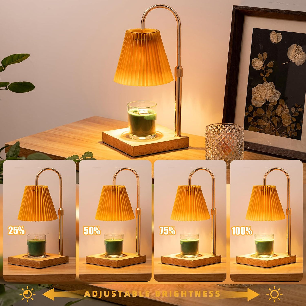 MOAFINA White Candle Warmer Lamp with Timer,Height Adjustable Dimmable