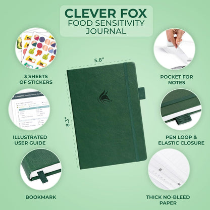 Clever Fox Food Sensitivity Journal & Symptom Diary, 8.5x11 Purple