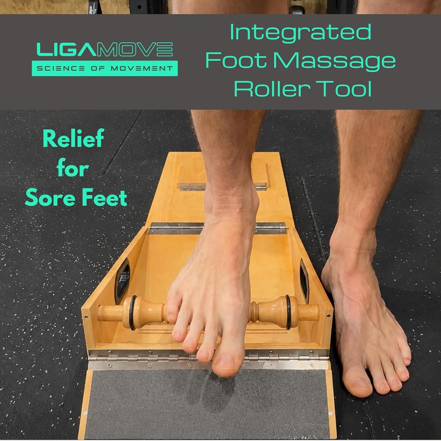 Adjustable Wooden Slant Board - Calf Stretcher - Foot Roller & Toe Stretcher