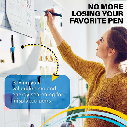 Stick-O Pen Magnetic Pen Pencil Holder - Holds Most pens, Pencils, and Thin Markers. Ideal for Fridges, Task Boards, Workshops, Classrooms, Offices, and Kitchens. (Three Pack)