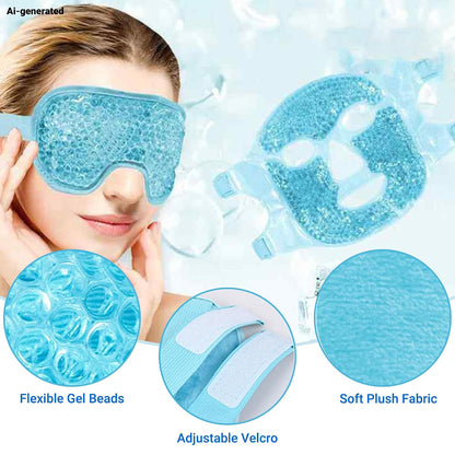Cold and hot gel bead comprehensive facial mask is applicable to ,facial skin pulling, plastic surgery and laser surgery to restore puffiness, swelling, dark eye circles and headache (Purple)
