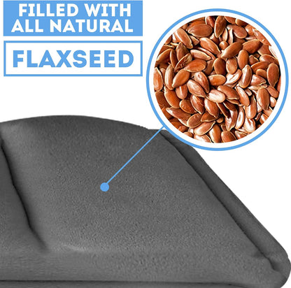 Weighted Microwavable Heating Pad - FSA HSA Approved, Soft Plush Cover Filled w/Natural Unscented Flaxseed for Moist Heat or Cooling (Small, Grey)