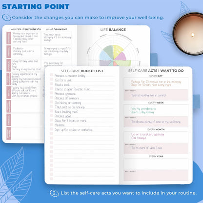 Clever Fox Self-Care Journal for Women, Daily Planner 5.8x8.3 Aquamarine | 3-month mental health journal, habit tracker, wellness journaling supplies for women & teen girls, gratitude & mood log
