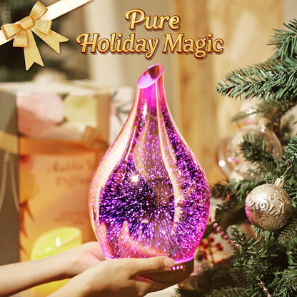 Porseme Essential Oil Diffuser 280ml Handmade Glass Diffuser 7H Runtime | Elegant Handmade Glass Aroma Diffuser with 7-color LEDs, Quiet Aromatherapy and Safe Auto Shut-off, Perfect for Gifts