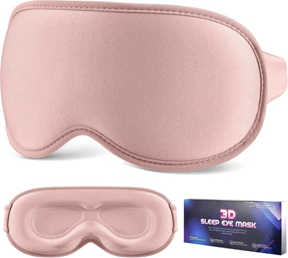 Sleep Mask for Side Sleeper Women Men, Eye Mask for Sleeping Light Blocking, 3D Contoured Cup Sleeping Mask, Soft Breathable Sleep Eye Mask with Adjustable Elastic Strap for Travel (Pastel Blue)