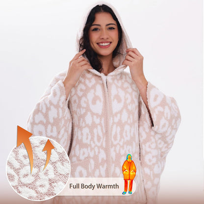 WDCOZY Wearable Blanket Hoodie Poncho Throw Comfy Soft Warm Cape Shawl Cozy Cloak Wrap Hooded with Sleeves For Women Adults