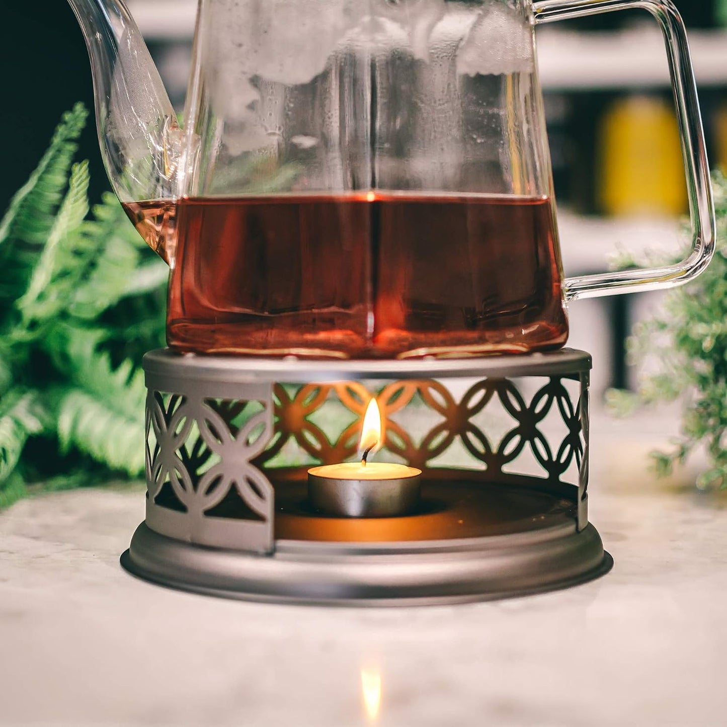 GROSCHE Cairo Teapot Warmer with Tea Light Candle, Universal Stand, Bronze | Keeps Tea Warm Longer, Fits Small to Large Teapots, Includes a Tea Light Candle, Provides Gentle Heat, and Easy Daily Use