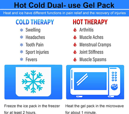 Koo-Care Flexible Gel Ice Pack & Wrap with Elastic Strap for Hot Cold Therapy - Great for Migraine Relief, Sprains, Muscle Pain, Bruises, Injuries (Head, Neck, Arm, Elbow, Knee, Ankle)