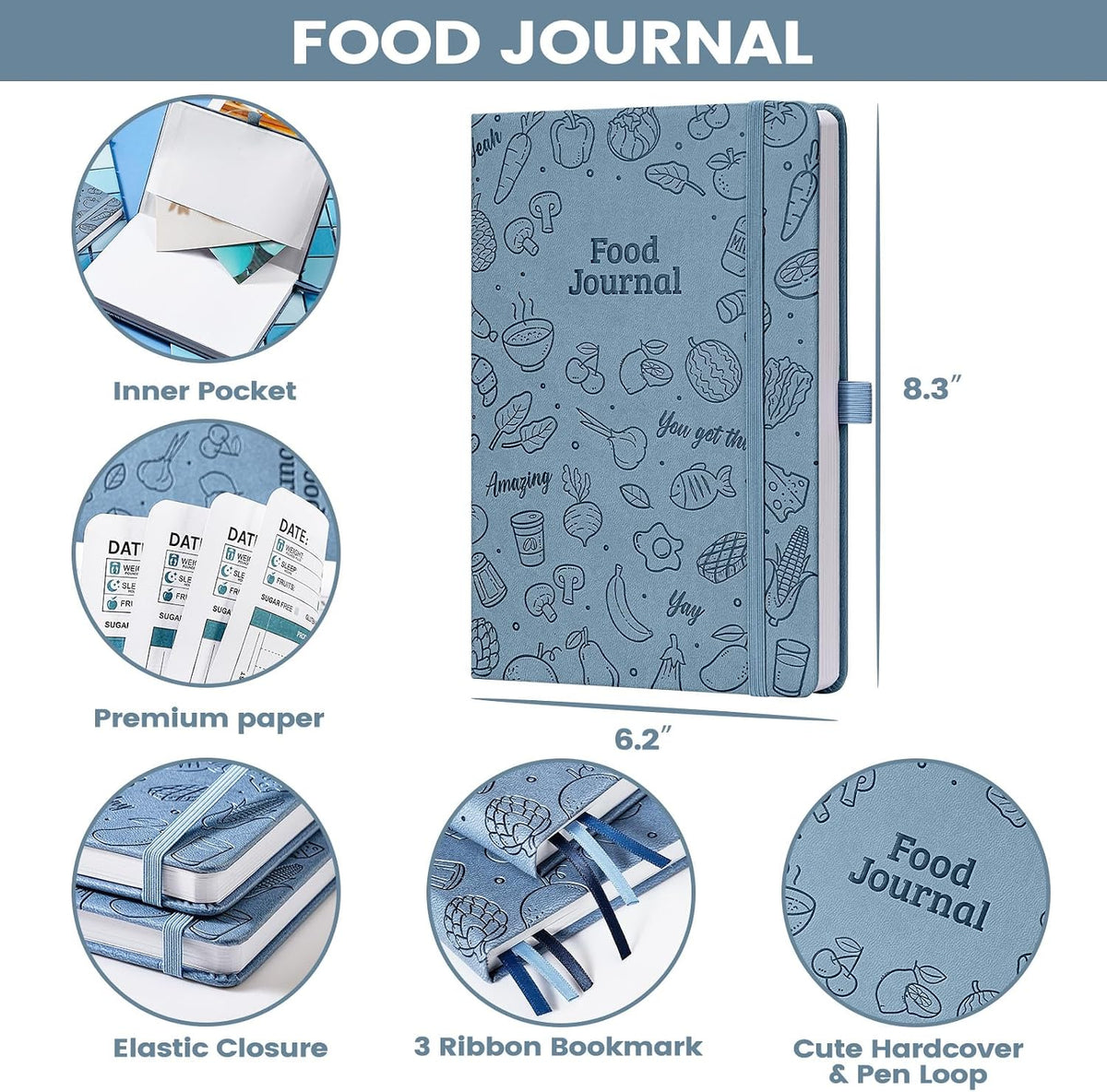 Food Journal - Journal for Women Weight Loss, 5.8" x 8.3