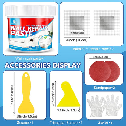 Drywall Repair Kit, 18oz Drywall Hole Patch Repair Kit Wall Patch Repair | White Waterproof Wall Repair Putty for Dents, Cracks, Nail Holes and Other Defects on Walls From Garage, Classroom & Home