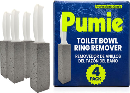 PUMIE Pumice Stone Toilet Bowl Cleaner (1-Pack) - Heavy Duty Scouring Stick for Toilet - Pumice Stone for Cleaning Rings, Bowls, Hard Water Stains, Lime, Rust, Sink - Includes Handle for Easy Use