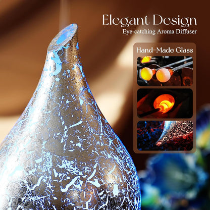 Porseme Oil Diffuser 3D Glass Aromatherapy Ultrasonic Humidifier, Air Refresh Auto Shut-Off, Timer Setting, BPA Free for Home Hotel Yoga Leisure SPA Gift 150ml Last 6H - Colors B